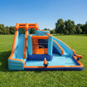 Château Gonflable Extérieur pour Enfants, Parc Aquatique, Mur d'Escalade, Toboggan, Combo Trampoline, Installation Facile, Taille Personnalisable pour - Product Image 1