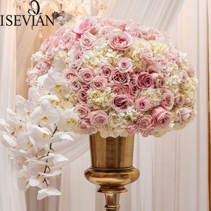 Centrotavola per matrimoni runner da tavola lungo in seta con fiori artificiali bianchi e rosa artificiali