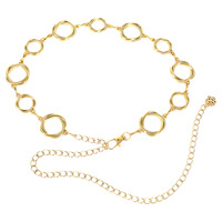 Yonger Factory Vintage Style Frauen Legierung Gold Silber Taille Kette Twisted Ring Metall kette Gürtel