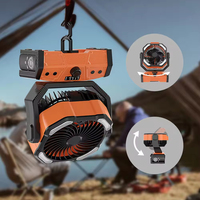 Ventilateur de camping rechargeable pour l'extérieur, 30000 mAh, ventilateur de bureau électrique avec lumière LED, ventilateur solaire portable pour la pêche et la randonnée