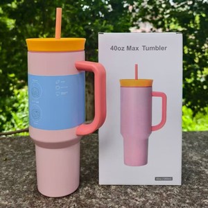 Nouveau pour 40oz poignée en acier inoxydable gobelet classique isolé sous vide 6-12 heures Performance <span class=keywords><strong>thermique</strong></span> paille emballage personnalisé <span class=keywords><strong>voiture</strong></span> - Product Image 4