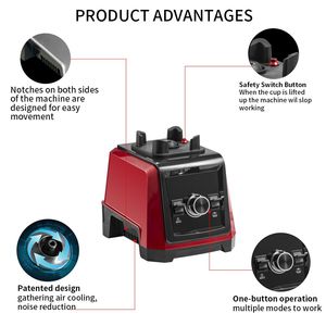 2025 1200 Watt thương mại yên tĩnh Máy xay sinh tố cách âm Máy xay sinh tố mạnh mẽ chuyên nghiệp Nhà Bếp Máy xay sinh tố - Product Image 2