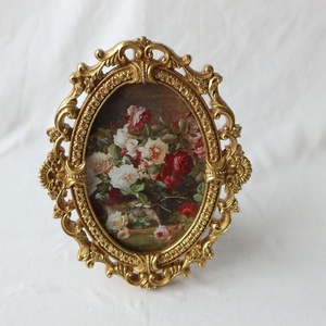 Bán Buôn Vàng Retro Pháp American Hình Bầu Dục Khắc Nhựa Hình Ảnh Khung Đồ Trang Trí Điêu Khắc Mô Hình Bảng Treo Tường Trang Trí - Product Image 6