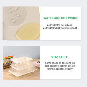 Biểu Tượng Tùy Chỉnh Dùng Một Lần Mía Phân Hủy Sinh Học Compostable Microwavable Thực Phẩm <span class=keywords><strong>Container</strong></span> Với Pet Nắp Cho Nhà Hàng <span class=keywords><strong>Takeaway</strong></span> - Product Image 2