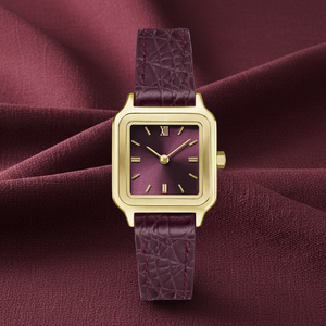 <span class=keywords><strong>Montre</strong></span> pour <span class=keywords><strong>femme</strong></span> en <span class=keywords><strong>cuir</strong></span> rouge vin, boîtier ovale, bracelet en <span class=keywords><strong>cuir</strong></span>, mouvement à quartz <span class=keywords><strong>SEIKO</strong></span>, résistance à l'eau 10 m, style vintage - Product Image 2