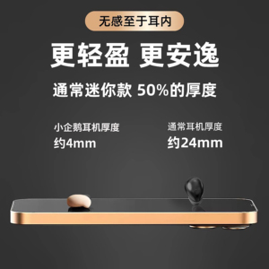 In Ear <b>Headset</b> 4mm Thin Lightweight <b>Wireless</b> With Mic For Daily Use - Product Image 1