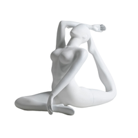 Exhibición de ropa Maniquí de Yoga de cuerpo completo Cabeza de huevo Fibra de vidrio Sentado Mujer Yoga Pose Maniquí deportivo