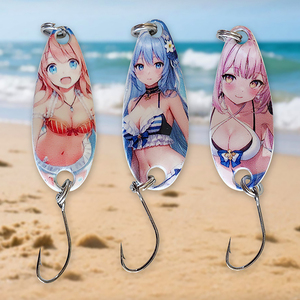 Leurres de pêche à la cuillère imprimés en 3D, colorés, avec paillettes, pour la pêche en mer, pour les filles de la plage, les nageuses, leurres durs pour l'eau douce et salée, la pêche <span class=keywords><strong>au</strong></span> surf - Product Image 2