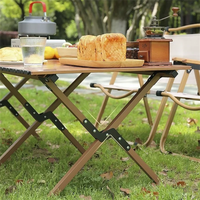 Table pliante moderne en acier au carbone, petite, portable, pour camping et pique-nique en extérieur, avec roulettes