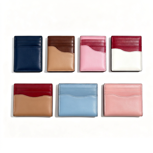 RFID Blocking PU Credit <b>Card</b> <b>Holder</b> Slim Aluminum <b>Metal</b> Smart Wallet Money Clip Custom Logo 4 Inch No closure Fashion - Product Image 1