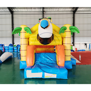 Château gonflable commercial en PVC pour la location, motif animaux de la savane, idéal pour les fêtes d'anniversaire - Product Image 3