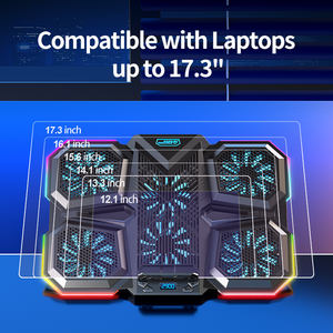 Support de <span class=keywords><strong>refroidissement</strong></span> RGB pour ordinateur <span class=keywords><strong>portable</strong></span> de jeu avec double USB, coussin de <span class=keywords><strong>refroidissement</strong></span> ergonomique <span class=keywords><strong>portable</strong></span> pour ordinateurs portables et tablettes 12-<span class=keywords><strong>17</strong></span> <span class=keywords><strong>pouces</strong></span> - Product Image 2