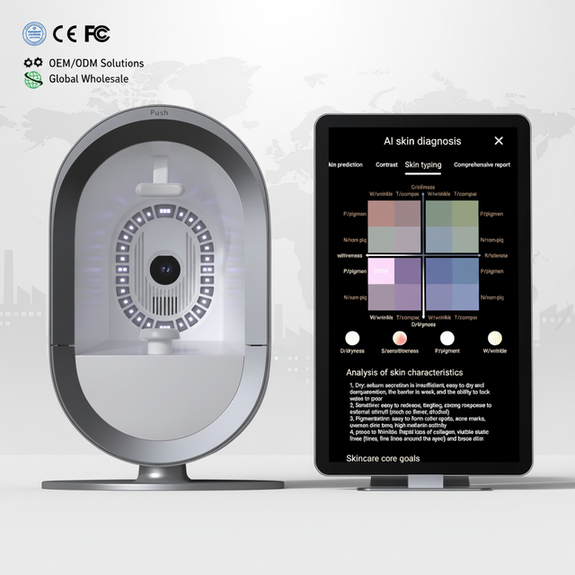 w Big Promotion New Digital Home Use Face Scanner AI Smart 360 3D Analysis 48MP Skin Analyzer Machine Facial Skin Analysers