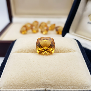 Citrine naturelle taille coussin, pierre précieuse non montée 8x8mm, jaune, certifiée par un tiers, haute qualité, pierre propre, poids en carats - Product Image 6