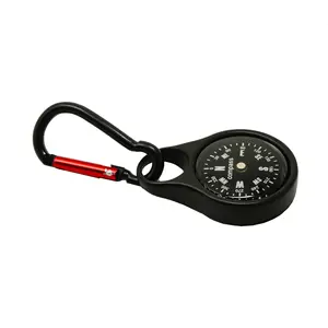 High Quality Outdoor Gifts Custom LOGO Key Chain Zinc Alloy Metal Carabiner Mini Compass Box