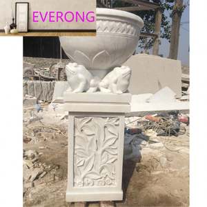 Ventes en gros de jardinières en marbre blanc d'extérieur, pots à fleurs romains - Product Image 2