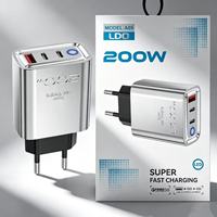 Colokan AS EU 200W 2 Type-c+ USB Pengisi Daya Cepat Ponsel Tipe c PD Pengisi Daya Cepat 200W Adaptor Daya Usb-c