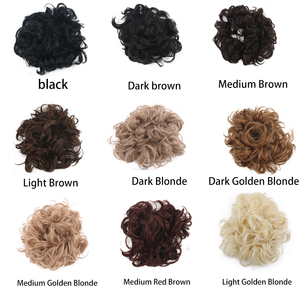 Vente en gros d'extensions <span class=keywords><strong>de</strong></span> <span class=keywords><strong>chignon</strong></span> bouclés en cheveux synthétiques <span class=keywords><strong>postiche</strong></span> élastique chouchou pour femmes en plusieurs couleurs - Product Image 2