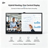 Tablet Konferensi Cerdas Layar Sentuh Kapasitif Inframerah 75 Inci 4K Interaktif Intel Core I3/i5/i7 Sistem Operasi Android/Windows