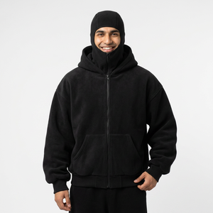 Cagoule Masque Intégral Homme Streetwear Hiver 100% Coton Haute Qualité Épaules Tombantes Double Couche Vente en Gros Pas Cher - Product Image 1