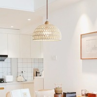 Décoration d'intérieur moderne, ensemble d'abat-jour en osier, lampes suspendues en bambou et rotin avec installation au plafond, lustre pour hôtel, salon
