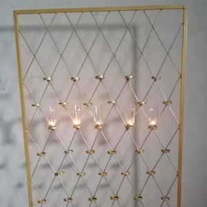 Metal <b>Candle</b> Wall Photo Background Golden Background Frame <b>Wedding</b> Stage Background - Product Image 1