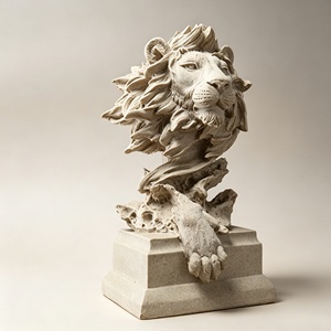 Sculpture de <span class=keywords><strong>lion</strong></span> BZY avec tailles personnalisables, disponible en versions grandes ou petites pour l'extérieur, parfaite pour la décoration intérieure, figurines en résine - Product Image 1