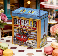 Boîte en fer blanc rectangulaire JH Charming pour ranger le chocolat, les biscuits, le lait et les chewing-gums - Rangement en forme de maison de poupée pour enfants