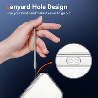 Coque hybride antichoc transparente Laudtec TPU+PC pour iPhone 16/17/18 avec cadre coloré et protection d'objectif surélevée