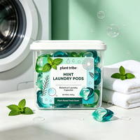 Capsules de lessive solubles à la menthe poivrée, parfum menthe fraîche, nettoyage en profondeur, élimination des taches, parfum longue durée, perles de lessive