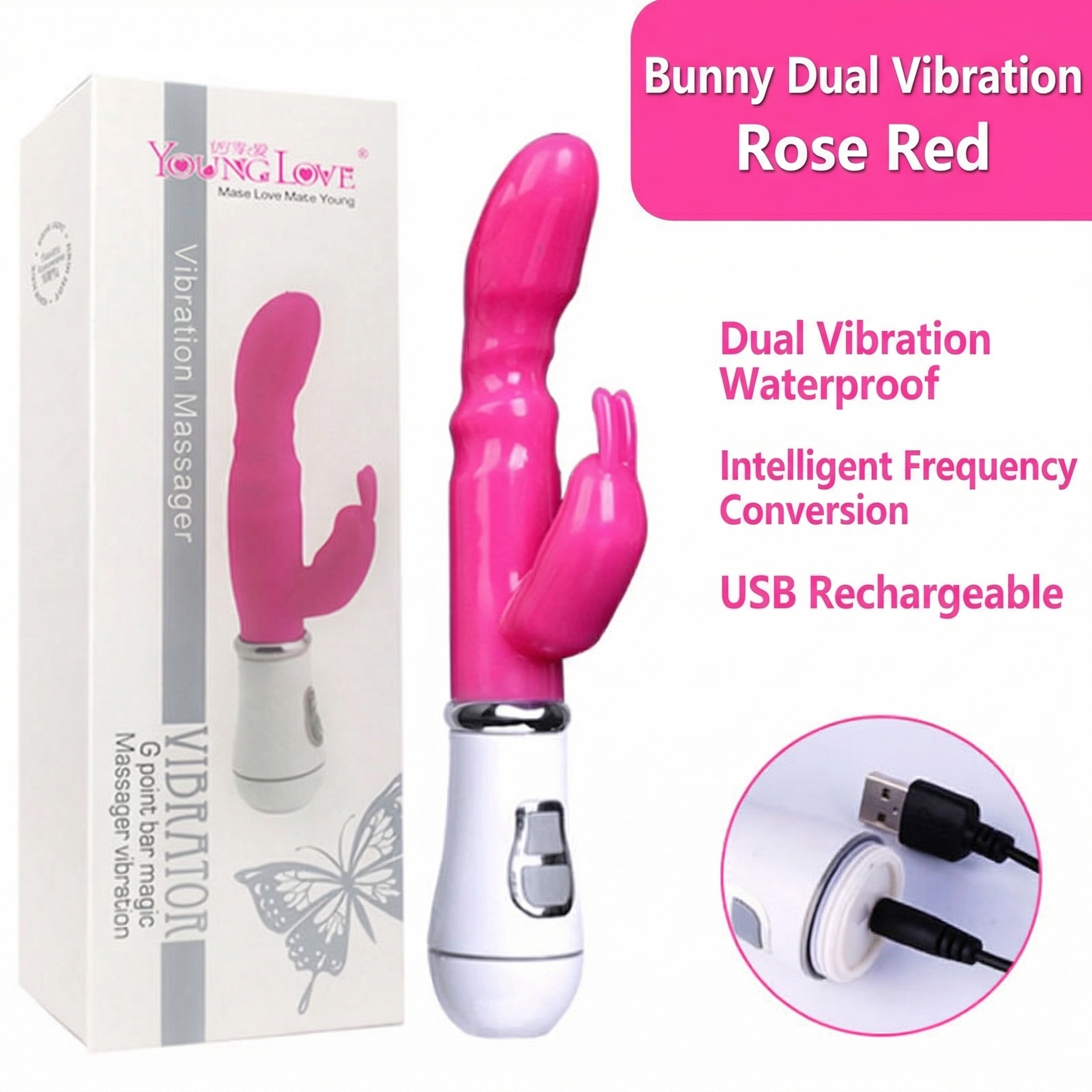 Rechargeable Rabbit Stick Pink