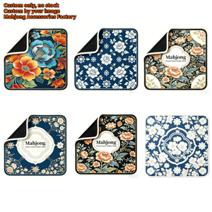 Tapis de Mahjong Mini Western sur Mesure en Néoprène, Motif Floral Rouge Blanc Bleu Chinoiserie, Tapis de Table Omm Palm <span class=keywords><strong>Royale</strong></span> <span class=keywords><strong>Martini</strong></span> pour Mahjong - Product Image 4