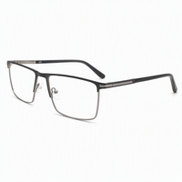 Monture de lunettes vintage rétro semi-cerclée en métal, lunettes optiques unisexe 58-18-150, branches en acétate
