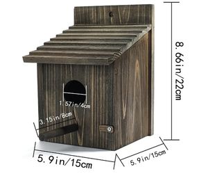 Ahşap kuş evleri dışında için kutup ile dayanıklı kuş evi ispinoz asılı <span class=keywords><strong>Birdhouse</strong></span> bahçe ülke evler için - Product Image 5
