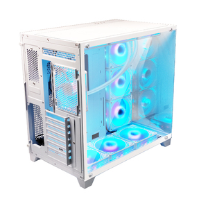Manmu bán chạy nhất màu trắng đầy đủ tháp PC trường hợp hợp hợp kim nhôm với kính cường lực ATX Máy tính để bàn trường hợp & tháp trong kho - Product Image 5