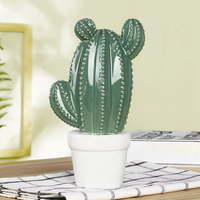 Ensemble de Décoration en Céramique pour Plantes Succulentes et Cactus avec Pots Modernes pour la Maison, le Bureau et les Ornements Verts de Table