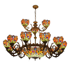 <span class=keywords><strong>Lampe</strong></span> de table de style <span class=keywords><strong>Tiffany</strong></span> Jiyuanlux, 8 pouces, libellule rouge, <span class=keywords><strong>art</strong></span> déco, verre teinté vert, <span class=keywords><strong>lampe</strong></span> de table pour salon, chambre à coucher - Product Image 4