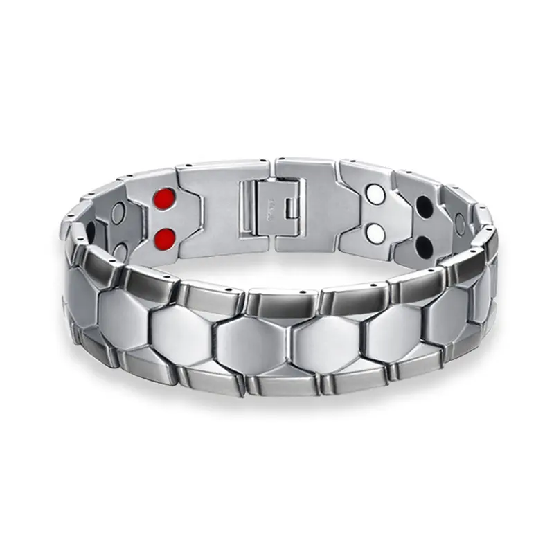316L stainless steel silver energy bio magnetic bracelet magnetic titanium germanium stainless steel bracelet