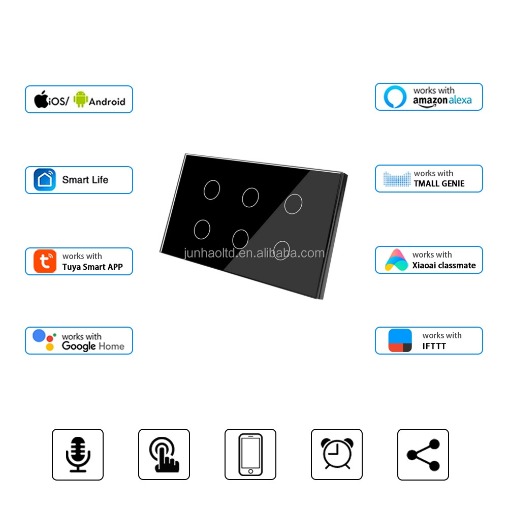 RMC EMC Certified 147 Google Home Alexa for Smart Life WiFi 6/8/10Gang Smart Wall Light Switch Electric Wireless Tuya Products · image 3