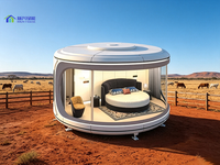 360 °   Capsule spatiale panoramique de luxe préfabriquée entièrement meublée pour complexe de glamping panoramique