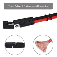 3FT 6FT 18 Gauge Quick Disconnect Wire Harness Connector SAE to SAE Extension Cable for Solar Battery and Car Battery