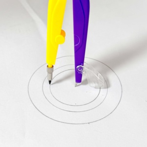 Student Math Compass with Replaceable Pencil Leads, Plastic Drawing Compass Set for School <strong>Drafting</strong> Art Stationery <strong>Supplies</strong> - Product Image 6
