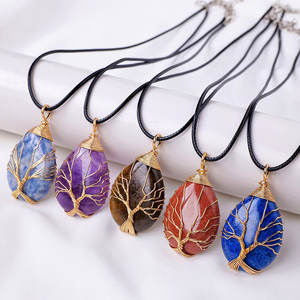 คริสตัลพลังงานธรรมชาติสำหรับงานฝีมือ DIY รูปหยดน้ำ ต้นไม้แห่งชีวิต จี้ห้อยคอ ของที่ระลึก ของขวัญ ขายส่ง - Product Image 5