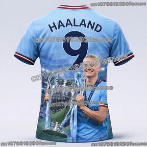 Camiseta de Fútbol Masculina Man Cty Haaland 2026 2027, Estilo Luna Azul Claro, Uniforme de Fútbol de Secado Rápido para Entrenamiento al Aire Libre - Product Image 3
