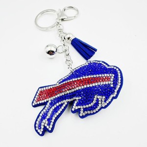 Bling Crystal Buffalo Rhinestone Keychain Fashion Bag Decoration Korean Velvet Hot Stamping Keychains Gift Accessories
