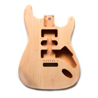 TC DIY Solid Unfinished Basswood Maple 6-String Electric Guitar Kit with S-S-S Pickup-Unassembled for Beginners