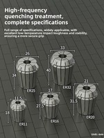 Mandrin de serrage ER ultra-précis ER11 ER16 ER20 ER25 ER32, précision de déviation ≤0,003 mm pour machine de fraisage et de gravure CNC