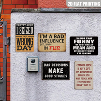 Letrero Metálico con Frase Divertida, Placa Decorativa de Pared con Diseño Retro Desgastado, Impresión Plana 2D, Decoración con Dicho Humorístico para Garaje, Bar, Cueva del Hombre, Hogar