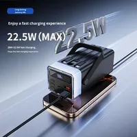 Banque d'alimentation 40000mAh PD22.5W Charge rapide Lumière de camping colorée Câble intégré Banque d'alimentation portable pour l'extérieur pour smartphones