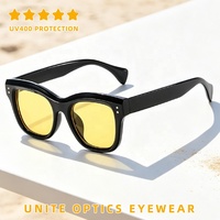 Fabrication de lunettes de soleil OEM, vente en gros, logo personnalisé, marque privée, lunettes de soleil rétro carrées pour hommes, monture en plastique, protection UV400